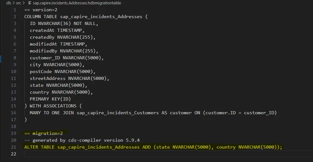 version 2 additive change