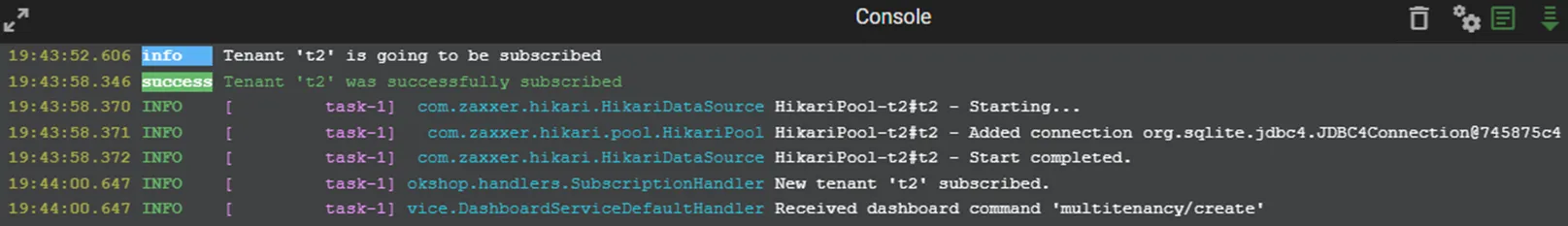 Subcsribed Tenants log 