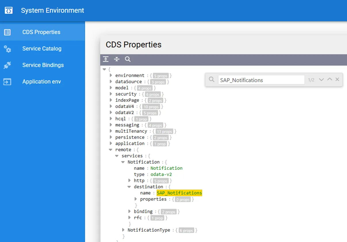 System Environment -> CDS Properties